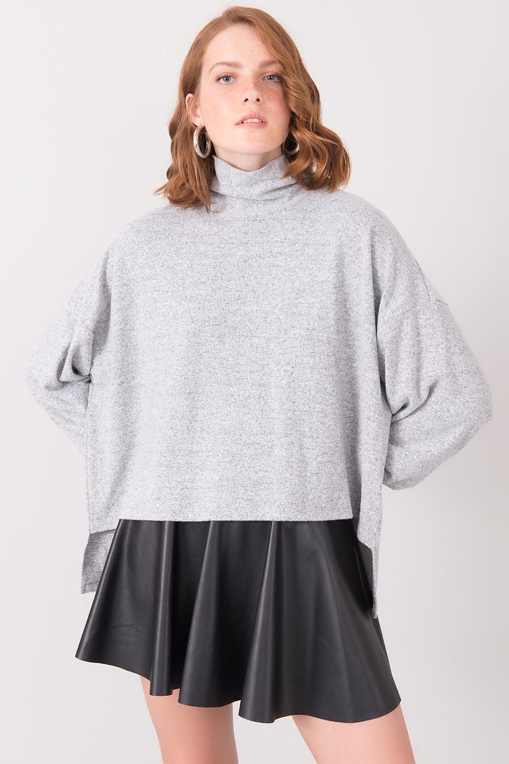 Sweatshirt - by Sally Fashion - OVERSIZED WITH BLACK EXTENSION - 1 COLOR -