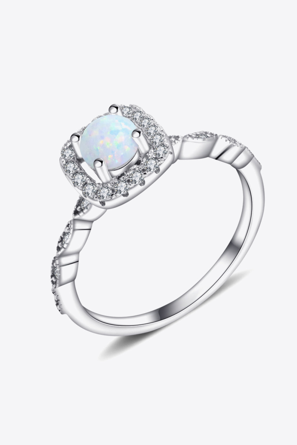 925 Sterling Silver Inlaid Opal Ring - T - SIZES 5 THRU 11 - 1 COLOR -