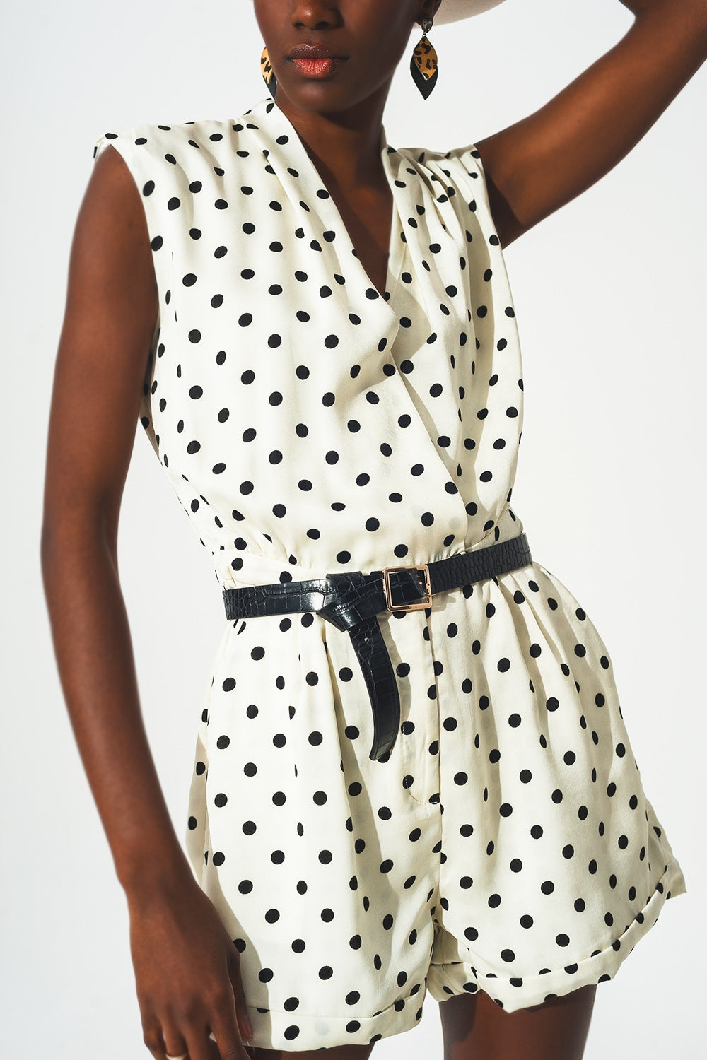 Q2 - Wrap Playsuit in Spot Print - 1 COLOR -