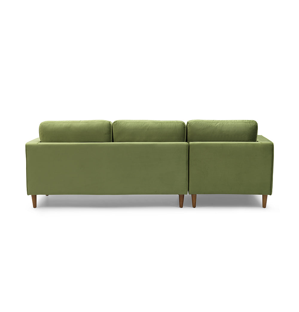 GFURN - Bente Tufted Velvet Sectional Sofa - Green - LEFT OR RIGHT -