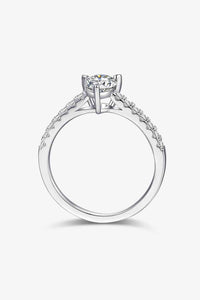 Thumbnail for 1 Carat Moissanite 925 Sterling Silver Side Stone Ring