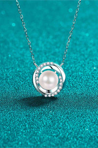 Thumbnail for Moissanite Pearl Rhodium-Plated Necklace