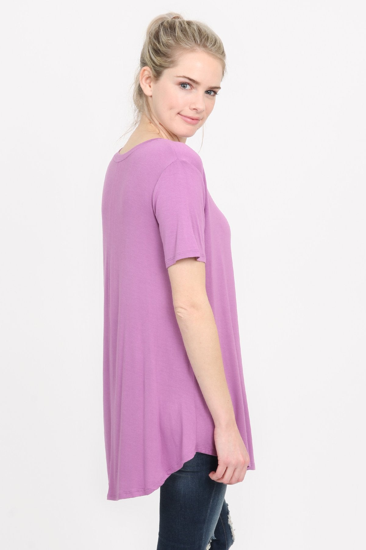 Riah Fashion - Premium Rayon Short Sleeve Top - 12 COLORS -