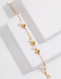 Thumbnail for Baroque Pearl and Irregular Gold Ball Bracelet