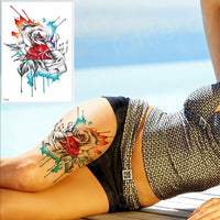 Thumbnail for Temporary Tattoos - Black Flower Tattoo Sleeves -Water Transfer Tatoo - Peony Rose Tattoos - Body Art - Girls Arm Tattoos - [8 DAY DELIVERY] - 25 DESIGNS -