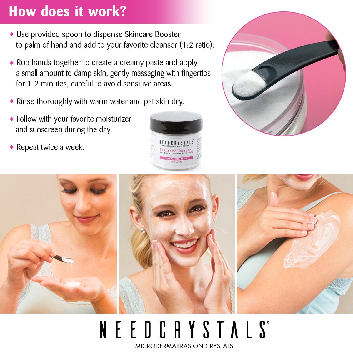 NeedCrystals - Microdermabrasion Crystals DIY Exfoliating Facial Scrub Skin Care, 4 Oz Size 120 Grit. -