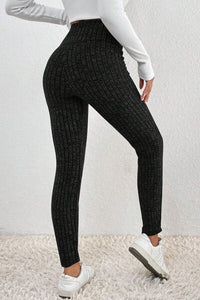 Thumbnail for Ribbed High Waist Leggings - T - 2 COLORS -