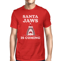 Thumbnail for Santa Jaws Is Coming Mens Red Shirt - 1 COLOR