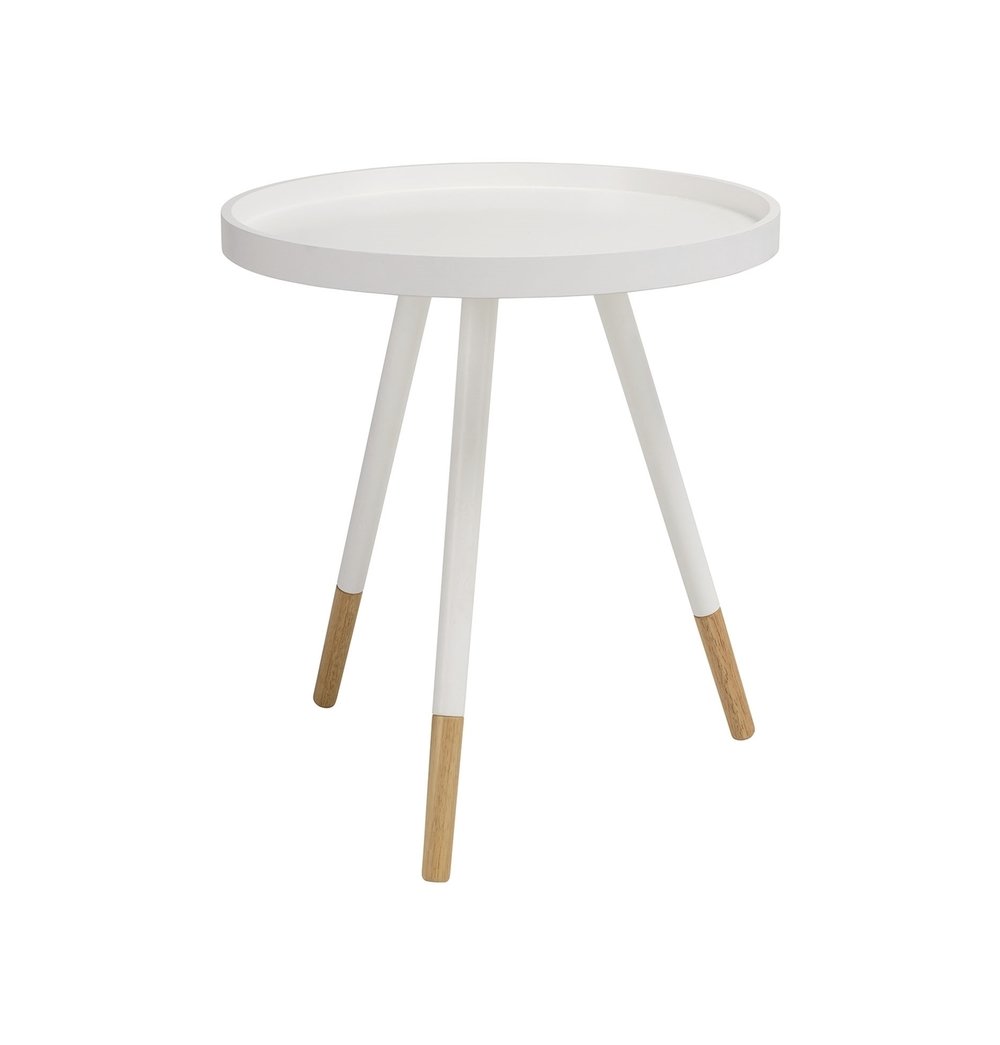 GFURN - Innis Round Tray Side Table - White - 1 COLOR -