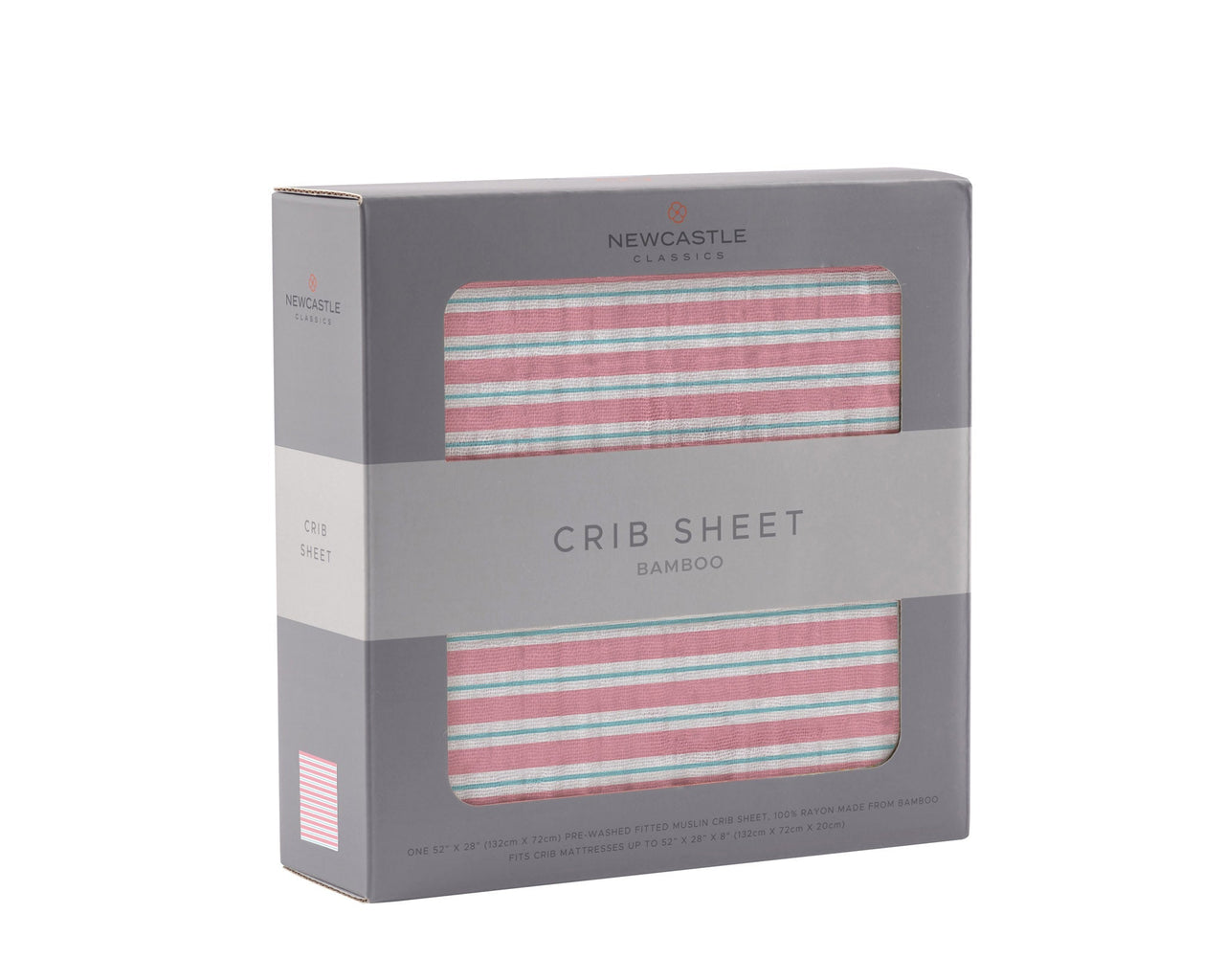 Newcastle - Candy Stripe Bamboo Muslin Crib Sheet -