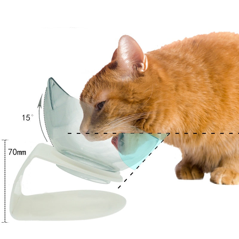 Non-Slip Double Cat shaped Bowl  With Stand - Pet Feeder & Water Bowl - [11 DAY DELIVERY] - COLORED OR TRANSPARENT - SINGLE OR DOUBLE - 14 OPTIONS -