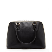 Thumbnail for Melissa Saffiano Leather Satchel Bag Black -