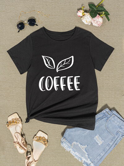 COFFEE Round Neck Short Sleeve T-Shirt - T - 3 COLORS -