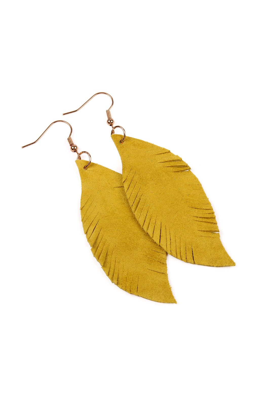 Fringe Suede Leather Earrings - 13 COLORS -