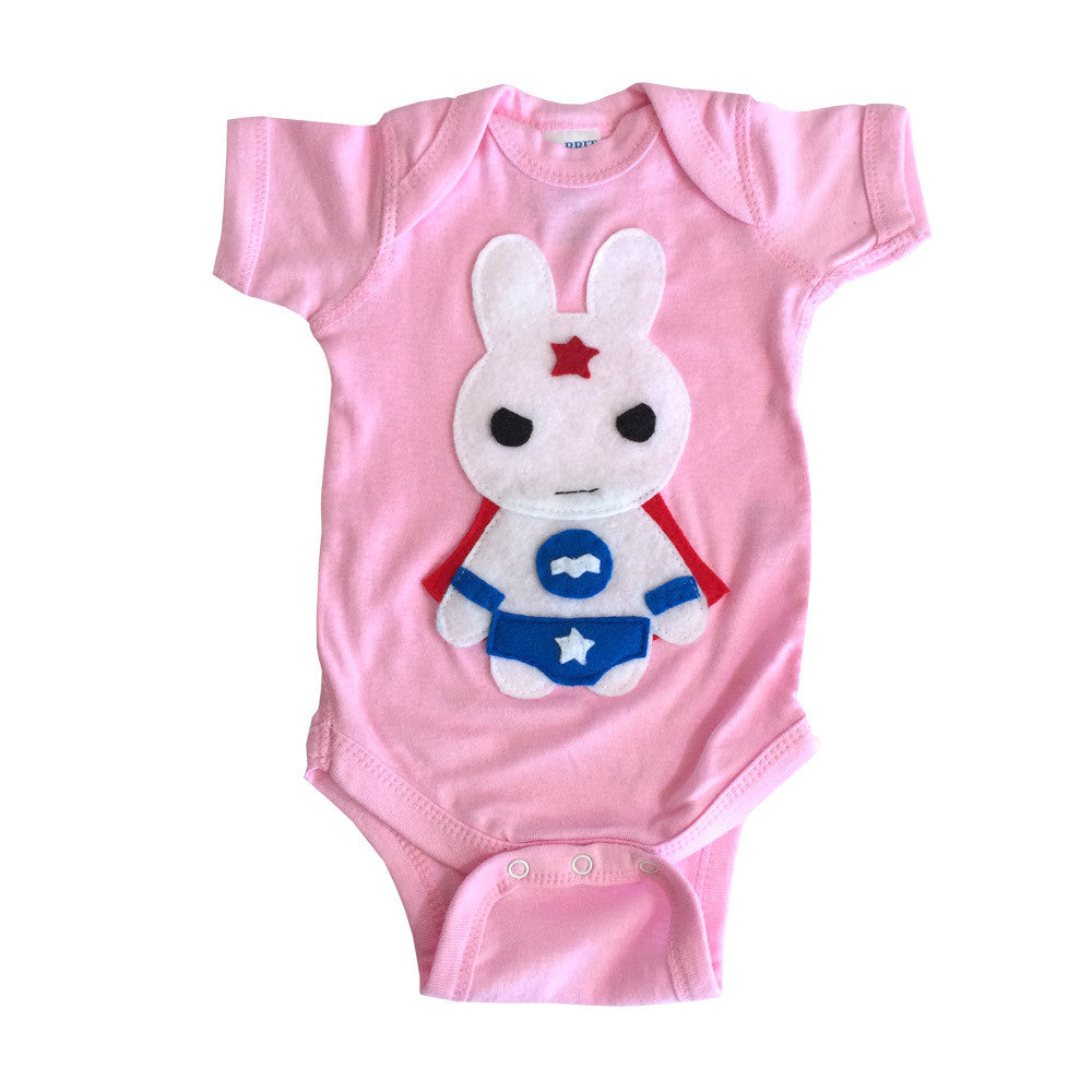 Super Hero Onesie -Team Super Animals - Star Bunny Infant Bodysuit - Baby Shower Gift - 1 COLOR -