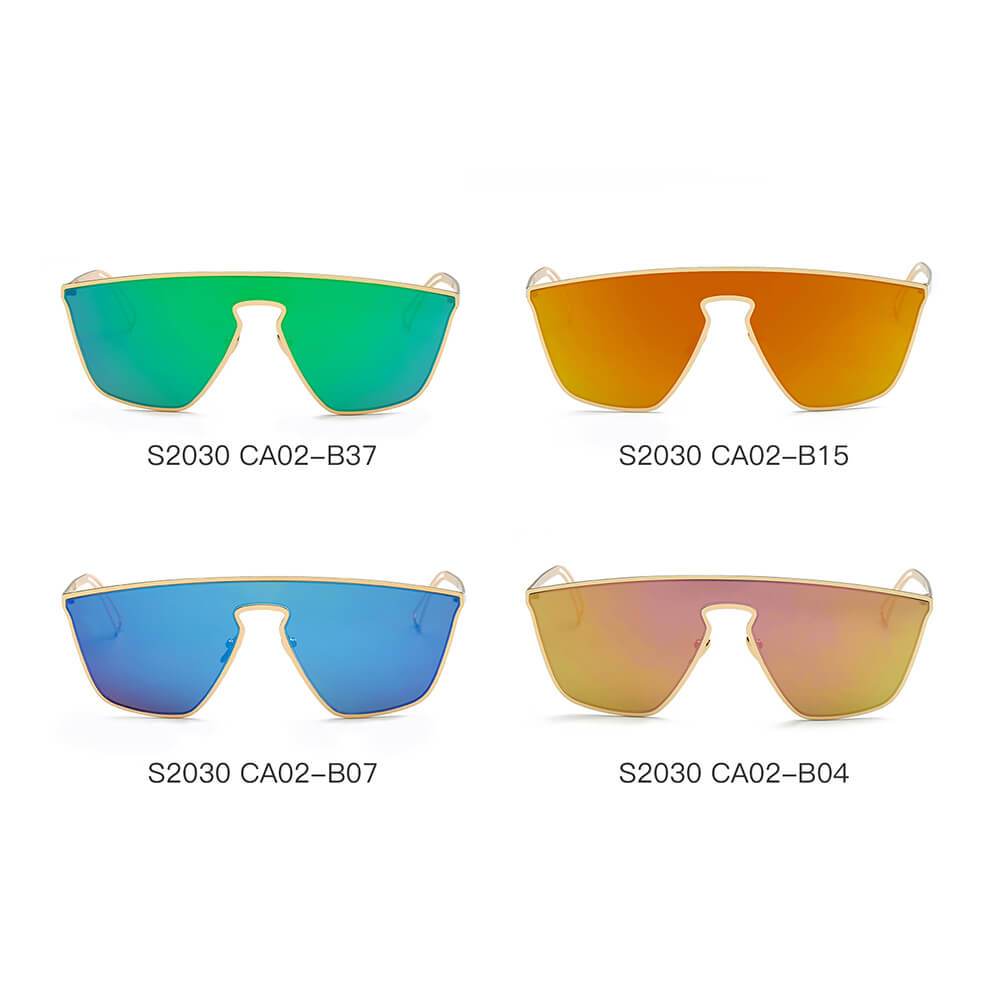 Beverly | S2030 - Women Square Futuristic Flat Lens Sunglasses - 4 COLORS -