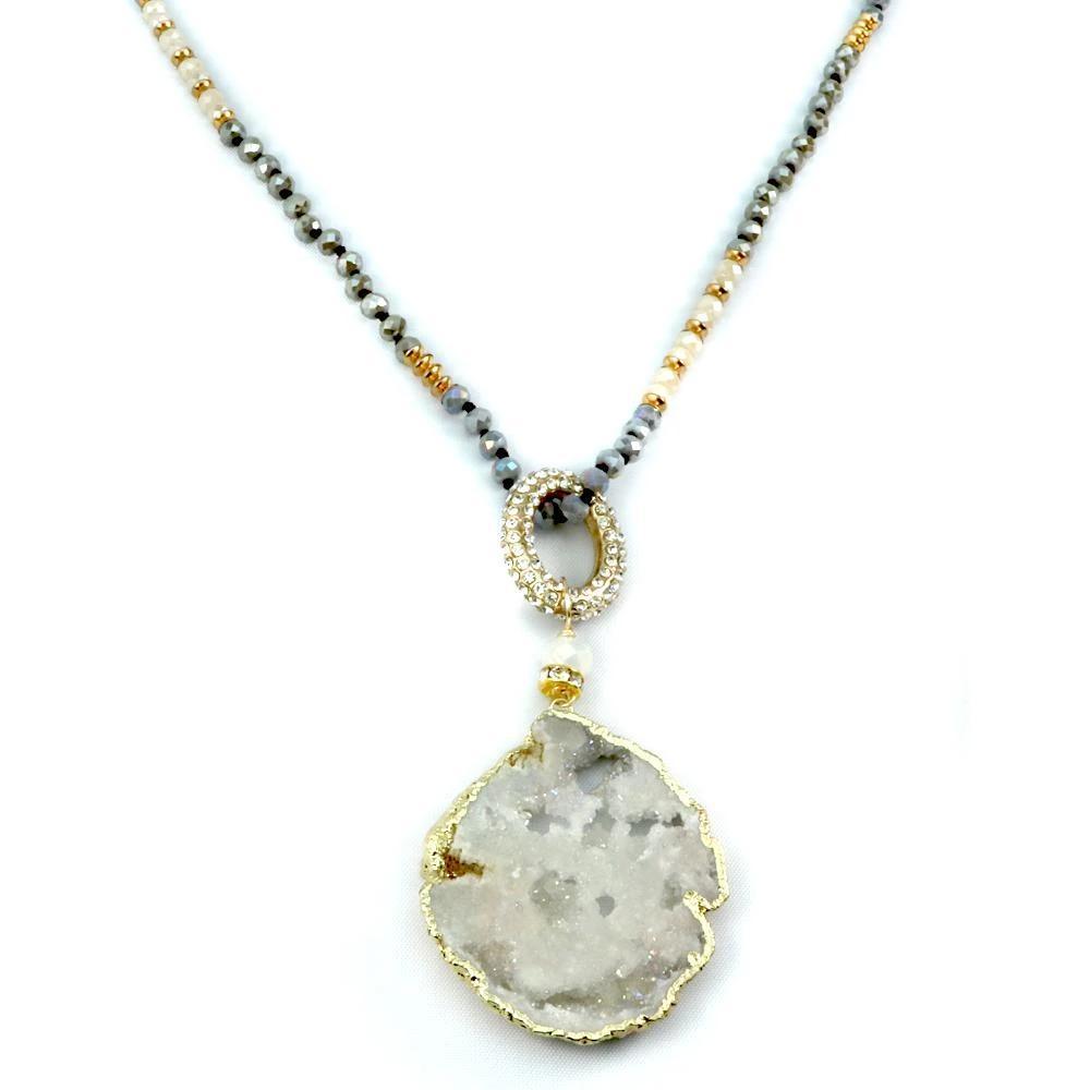 Christy Jean - 5 Way Druzy Beaded Necklace -