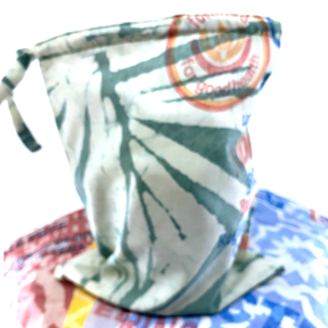 Sunsum - Global Mamas - Medium, GHANAN Hand made - Upcycled Handmade Drawstring Bags - 5 COLORS -