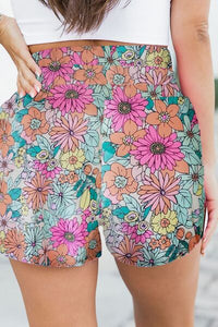 Thumbnail for Floral Elastic Waist Shorts - T - 1 FLORAL MULTICOLOR -