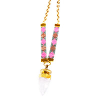 Thumbnail for Shh by Sadie - St Tropez Crystal Quartz Necklace - Pink -