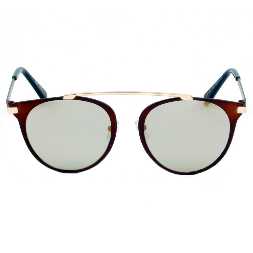 Frisco | A18 - Modern Horn Rimmed Metal Frame Round Sunglasses - 5 COLORS -