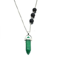 Thumbnail for Verdite Green Crystal Lava Stone Necklace -