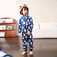 Thumbnail for KIDS Snowman Print Hooded Jumpsuit - T -