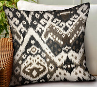 Thumbnail for Amare Dream Brown Ikat Luxury Outdoor/Indoor Throw Pillow - 6 SIZES -