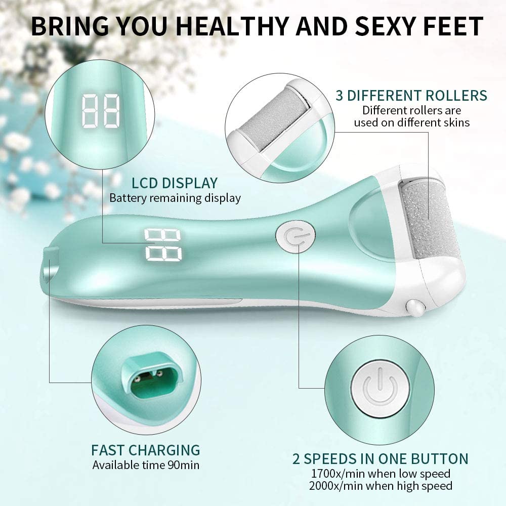 Savoy - Electric Callus Remover, Rechargeable Electronic Feet File Hard Skin Remover -