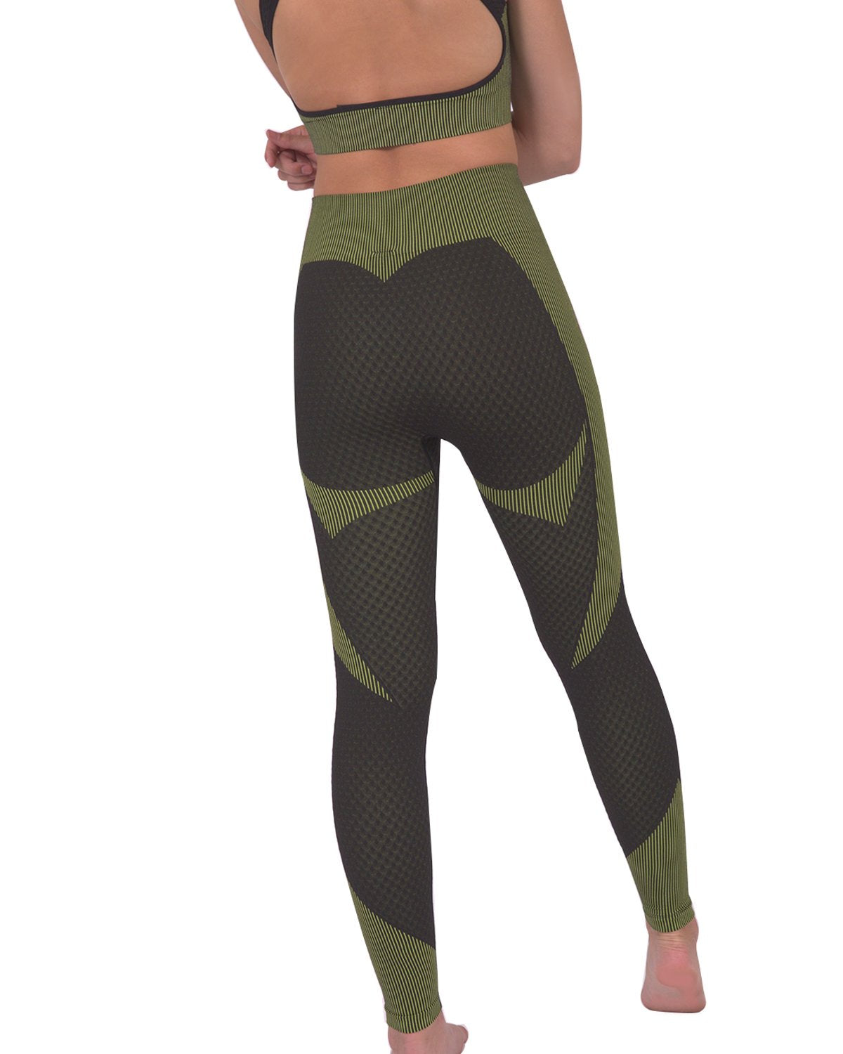 Savoy - Trois Seamless Legging - Black With Green - 1 COLOR -