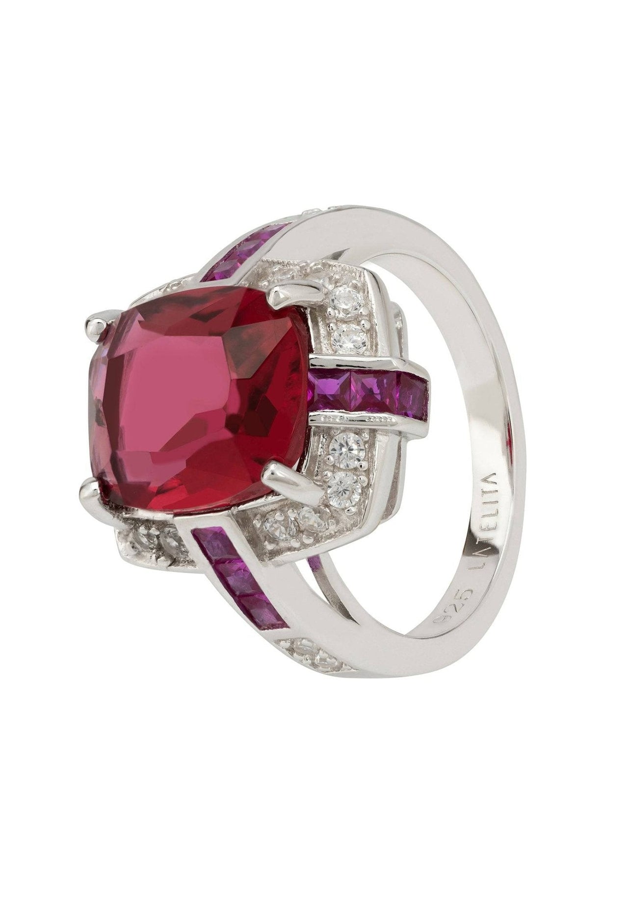 LATELITA - Clarence Silver Ring Ruby - SIZES 6,7,8 -