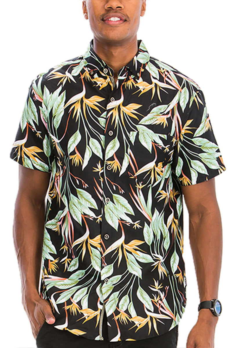 WEIV - Digital Print Hawaiian Short Sleeve Shirt -