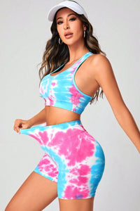 Thumbnail for Tie-Dye Sports Bra and Shorts Set - 2 PCS. - T - 1 COLOR -