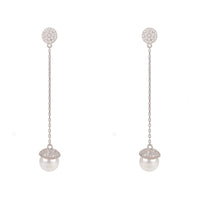 Thumbnail for LATELITA - Pearl Long Drop Earrings Silver -