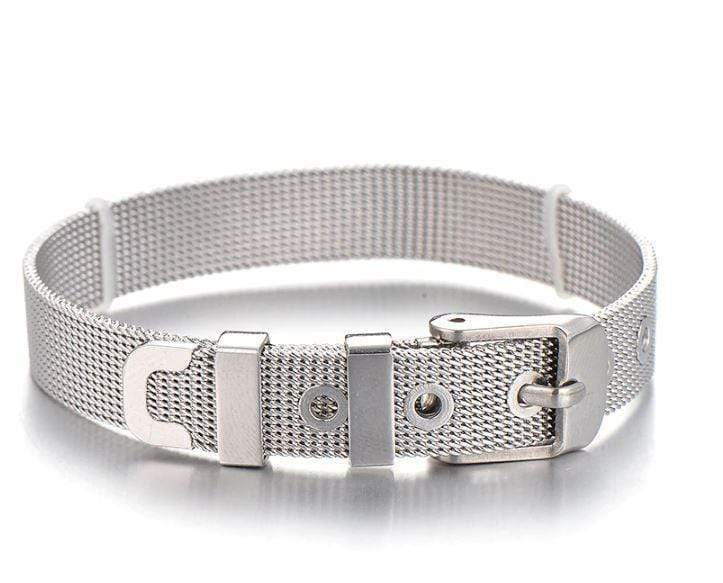 ClaudiaG - Stainless Steel Slider Bracelet - Silver -