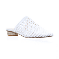 Thumbnail for Mesh Leather Pointed Toe Slipper (White)