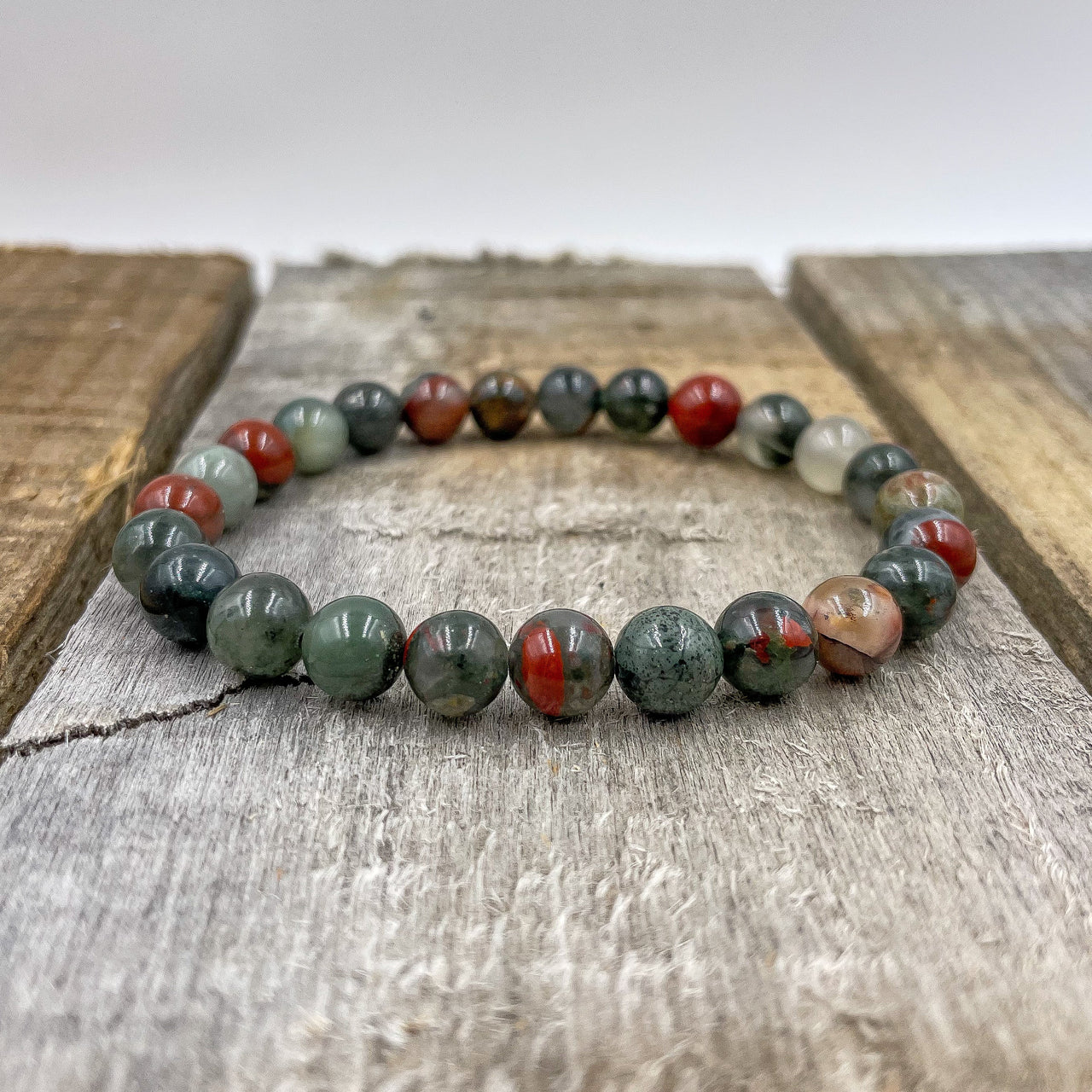 Union - Bloodstone Gemstone Beaded Bracelet -