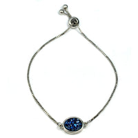 Thumbnail for Christy Jean - Brandy Small Oval Bracelet in Silver - 4 COLORS -