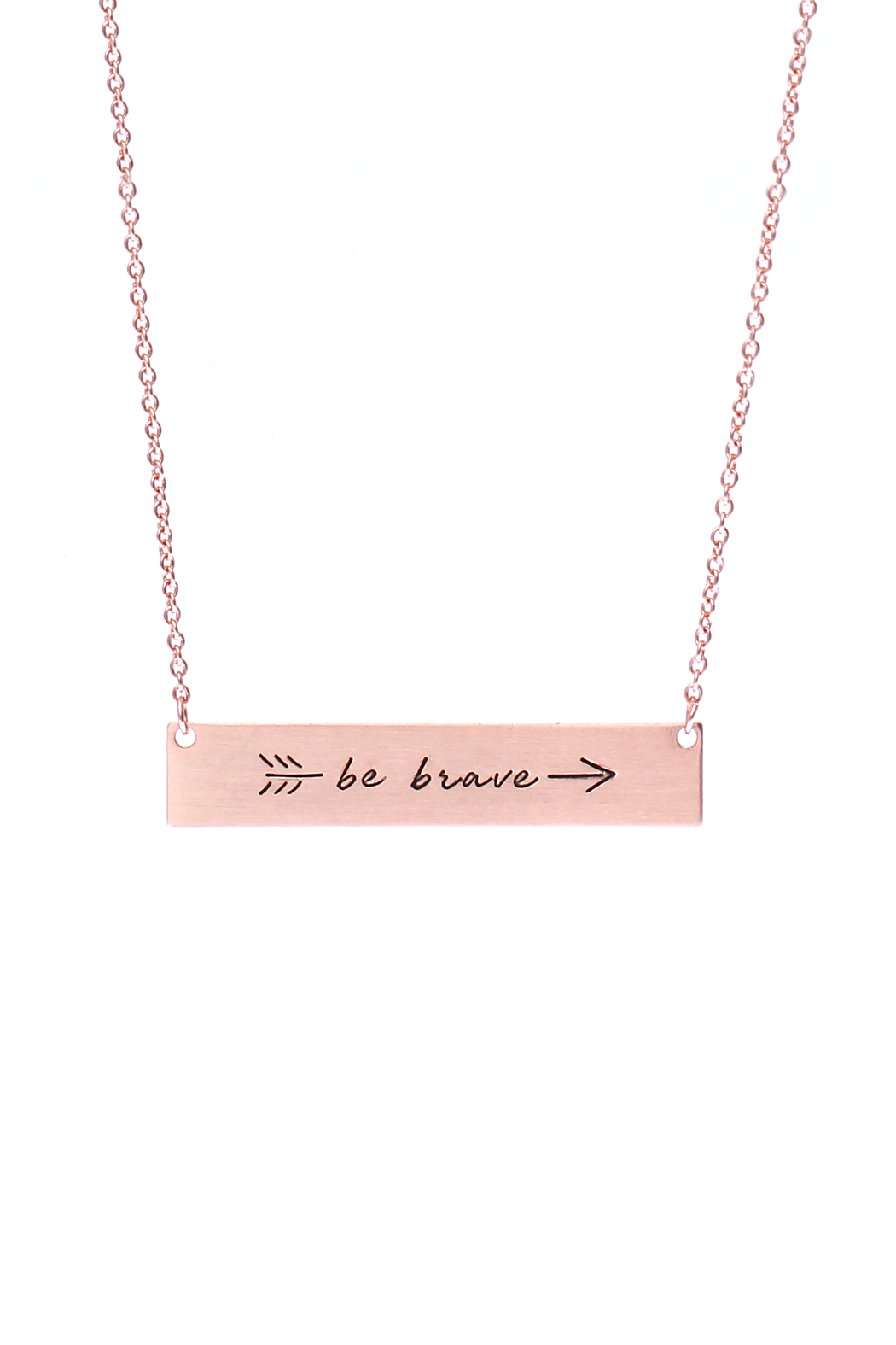 Riah Fashion - "Be Brave" Bar Necklace - 3 FINISHES