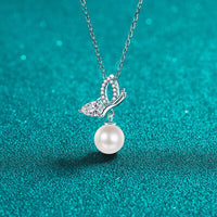 Thumbnail for Natural Pearl Pendant Moissanite 925 Sterling Silver Necklace