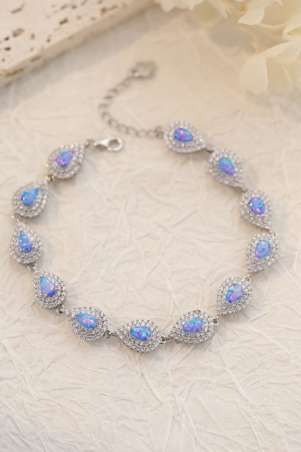 925 Sterling Silver Opal Bracelet - T - 2 COLORS -