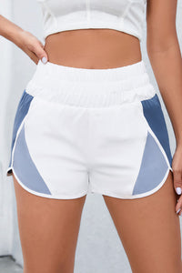 Thumbnail for Color Block Wide Waistband Shorts - T - 2 COLORS -