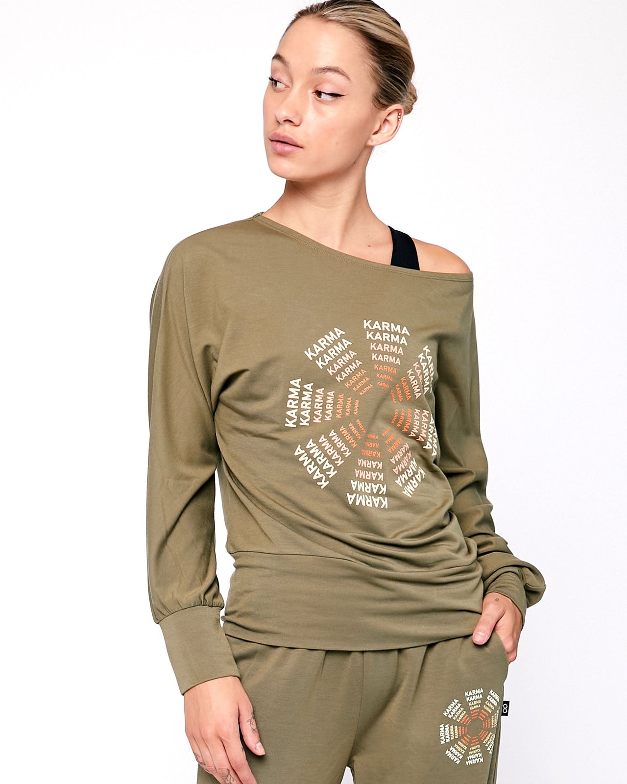 Rebody - Karma Graphic Viscose Blend Long Sleeve Top - 2 COLORS -