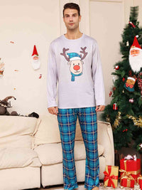 Thumbnail for MEN Full Size Rudolph Graphic Long Sleeve Top and Plaid Pants Set - T -