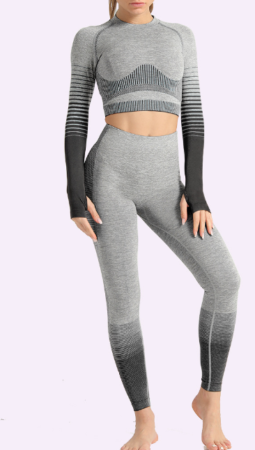 Savoy - Bocana Seamless Sports Top - Grey & Black - 1 COLOR -