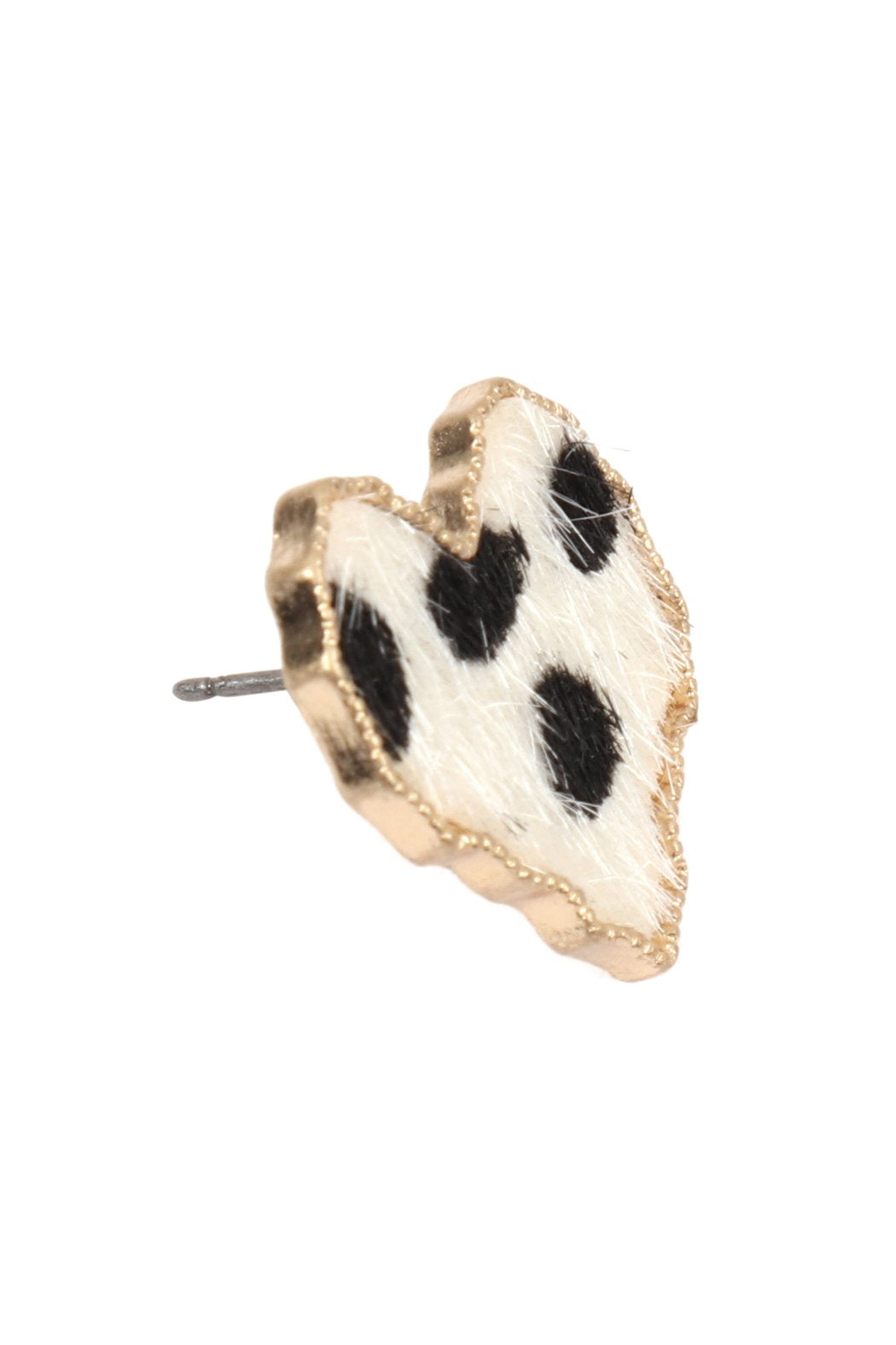 Heart Leopard Leather Post Earrings - 3 COLORS -