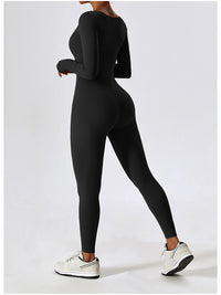 Thumbnail for Square Neck Long Sleeve Sports Jumpsuit - T - 1 COLOR -