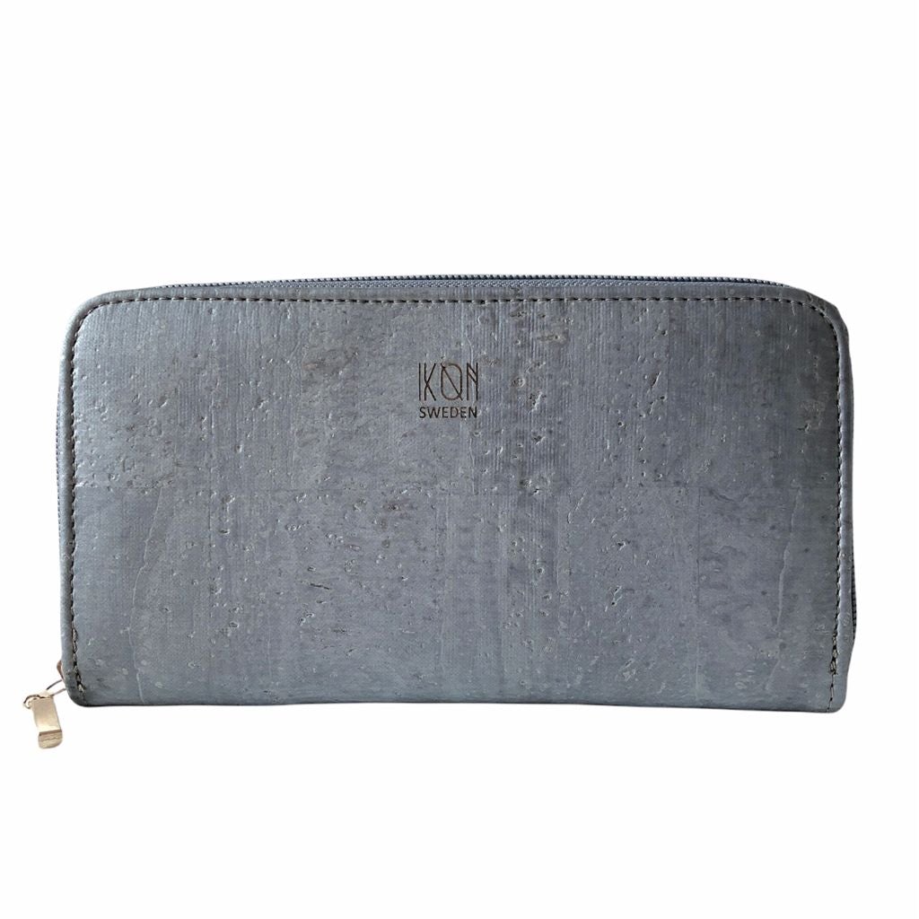 IKON SWEDEN - Cork Leather Zip Wallet - Metallic Grey - 1 COLOR -