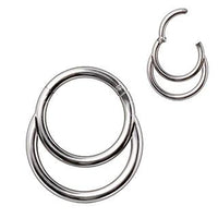 Thumbnail for 316L Stainless Steel Double Ring Seamless Clicker Ring / Septum Jewelry -