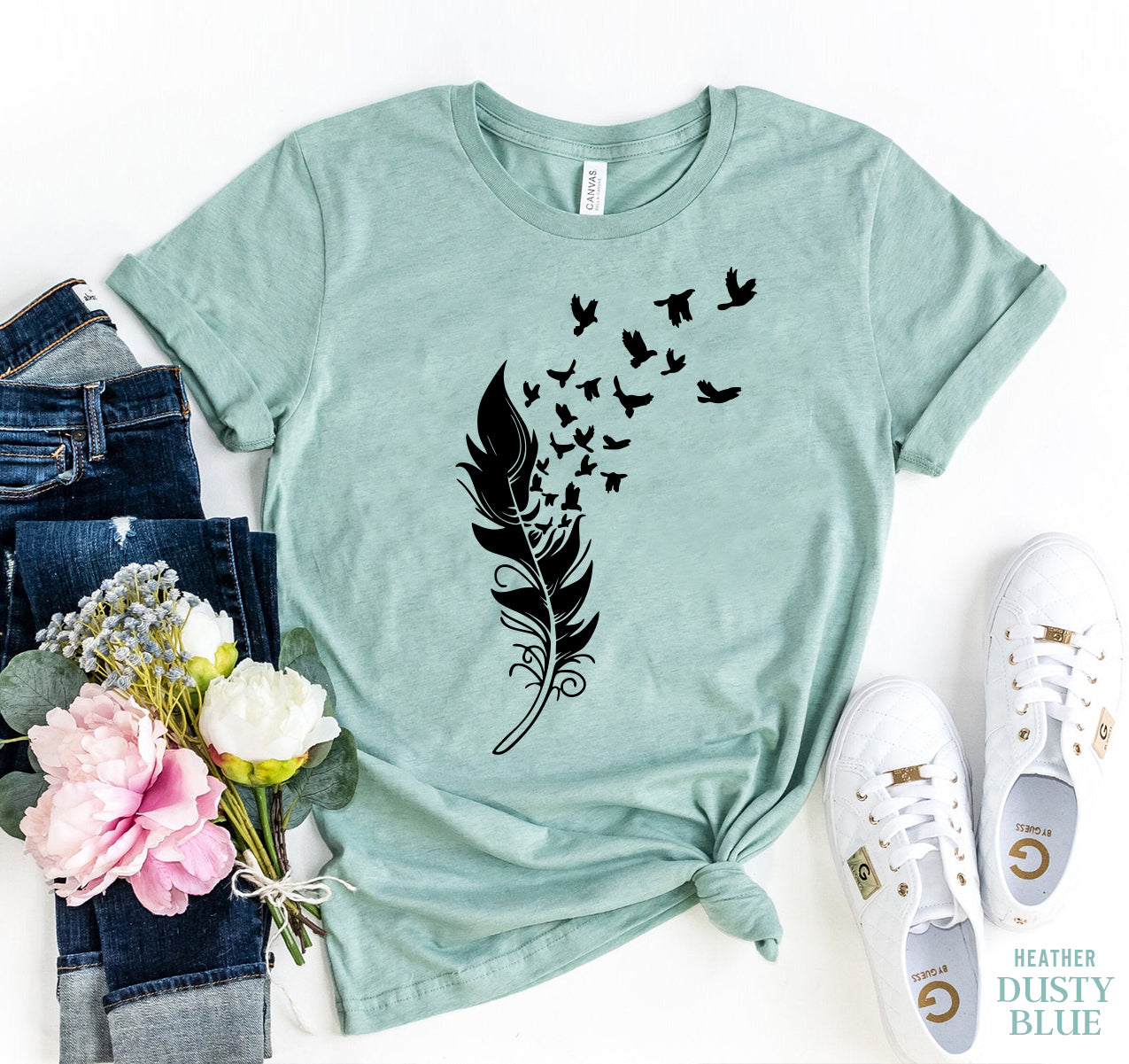 Feather Bird T-Shirt - 11 COLORS -